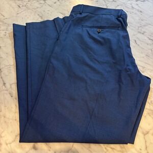 J. Ferrar Slim Fit Blue Micro Pattern Dress Pants Mens 38x32 Recycled Polyester